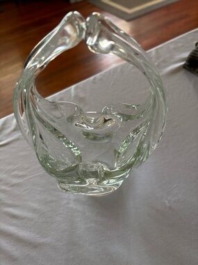 Clear Handblown Glass Decorative Bowl - Clear Glass Home Accent
